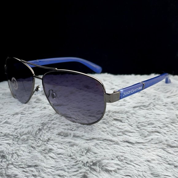Juicy Couture Sunglass. Gunmetal / blue arms NWT. - Picture 7 of 8
